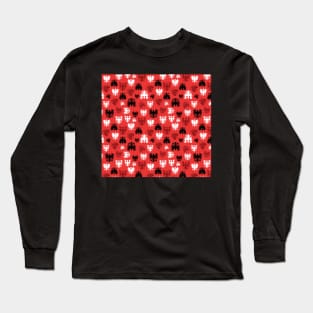 Polish Falcon Polish Eagle Pattern in Black and Red Dyngus Day Long Sleeve T-Shirt